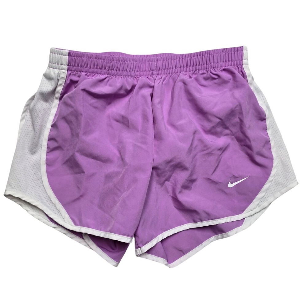 Nike Dri-FIT Tempo Running Shorts Purple White Mesh Athletic Womens Size Medium